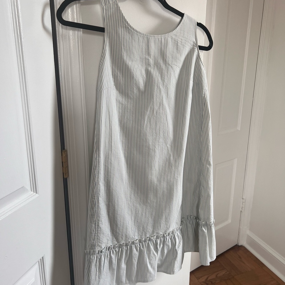 Sezane blue and white striped sundress